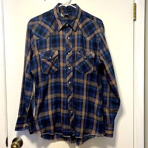 Wranglers vintage Western long sleeve Pearl snap shirt, men’s large